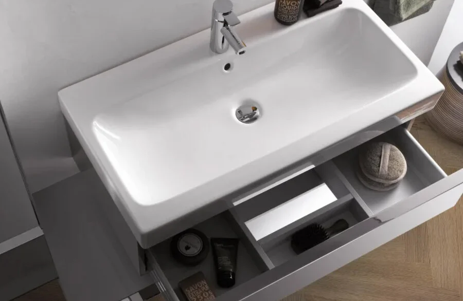 Раковина Geberit iCon 90 см с отверстием под смеситель 124090000 (детальная фотография), подвесные, пристенные