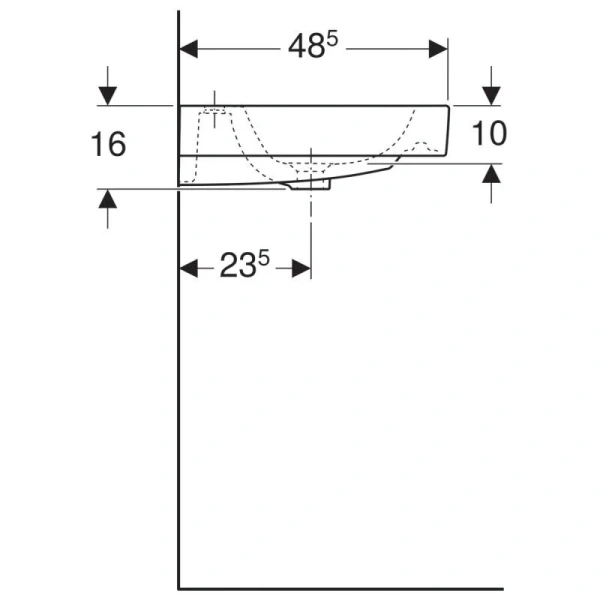 Раковина Geberit iCon 120 см санфаянс 124020000 (детальная фотография), нет в наличии