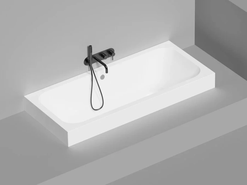 Ванна из искусственного камня Salini Orlanda Axis Kit 170х75 см белый матовый 103213M (детальная фотография), 170 см