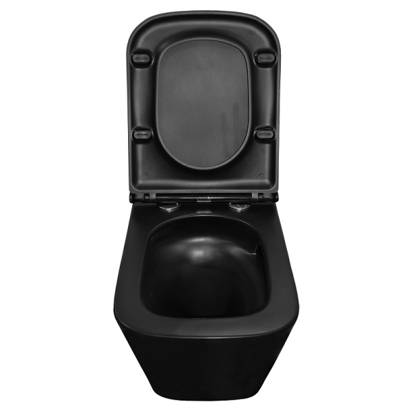 Унитаз подвесной Azario Teramo черный матовый AZ-0052-UQ1MB (детальная фотография), современные, hi-tech, прямоугольные