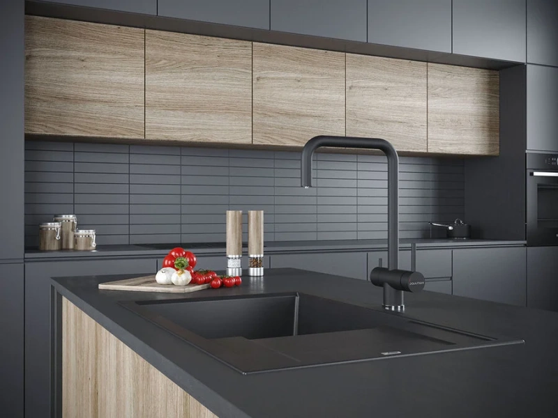 Смеситель для кухни Paulmark Wetter антрацит We213030-401 (детальная фотография), современные, hi-tech
