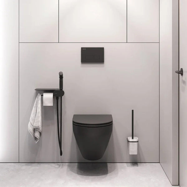 Унитаз подвесной Am.Pm Spirit 2.0 с гигиеническим душем CK70H1103B (детальная фотография), без бачка, со скрытым бачком