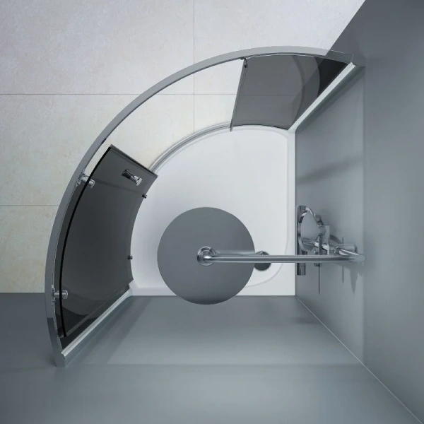 Душевой уголок Am.Pm Like 90x90 см стекло тонированное W83UG-315-090CG (детальная фотография), хром