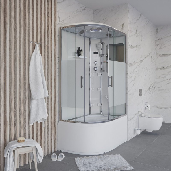 Душевая кабина Niagara Ultra 120x80 см правосторонняя, стекло матовое 3100164R (детальная фотография), асимметричные