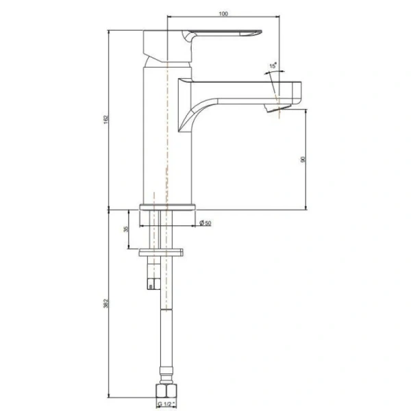 Смеситель для раковины Kerama Marazzi Sonata хром P4CR205ZNKM (детальная фотография), для раковины