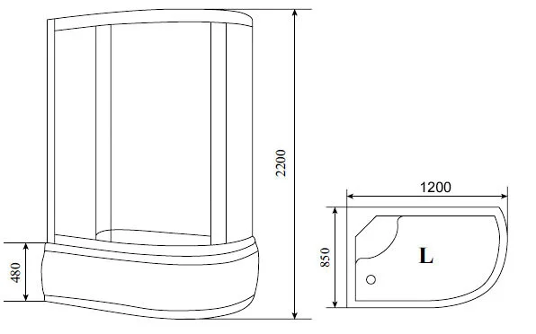 Душевая кабина Timo T-1120 R T-1120R (детальная фотография), асимметричные