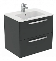 Тумба под раковину подвесная Ideal Standard Tempo 60 см серая глянцевая