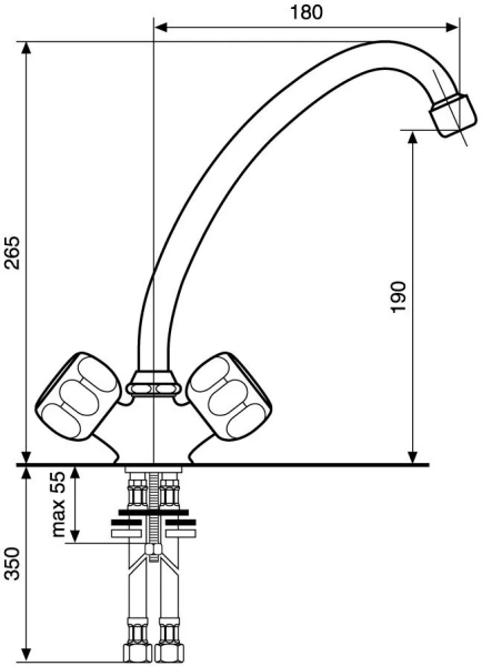 Смеситель для кухни Emmevi Sole 15217 15217CR (детальная фотография), для кухни