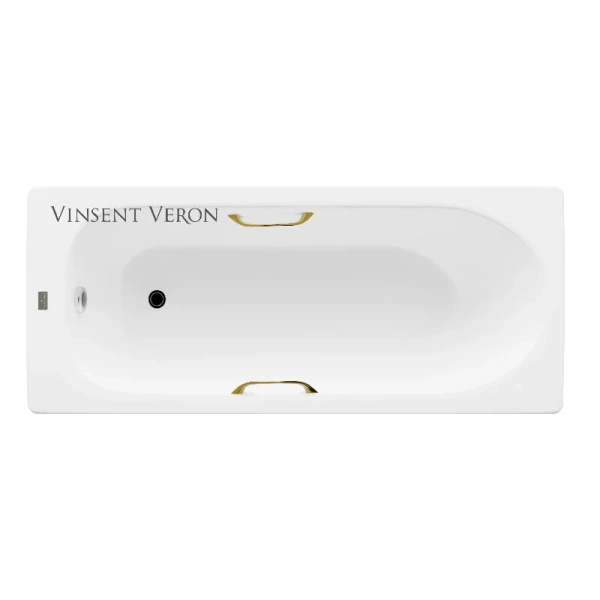 Чугунная ванна Vinsent Veron Soissons VCN1707042H/VH0012GD, 170 x 70 см, ручки золото, цвет белый (детальная фотография)