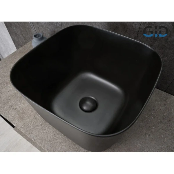 Раковина GID Creativo N9301bg 36 см черный графит 53356 (детальная фотография), черные