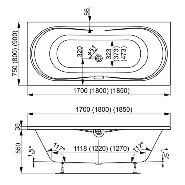 Ванна акриловая Vagnerplast Briana 180×80 см приставная VPBA180BRI2X-04 (детальная фотография), акриловые