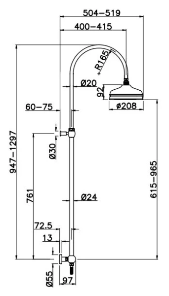Раковина Ceramalux Luxe Classic 76 см белый/золото 4290 (детальная фотография), классические, ретро