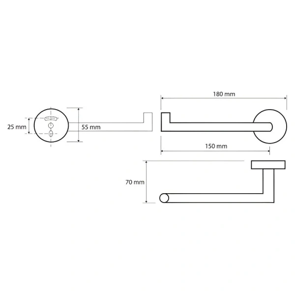 Бумагодержатель Bemeta Omega хром 104212032L (детальная фотография), современные, hi-tech
