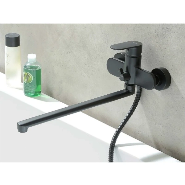 Душевой комплект Акватек Ника черный матовый AQ1833MB (детальная фотография), в наличии