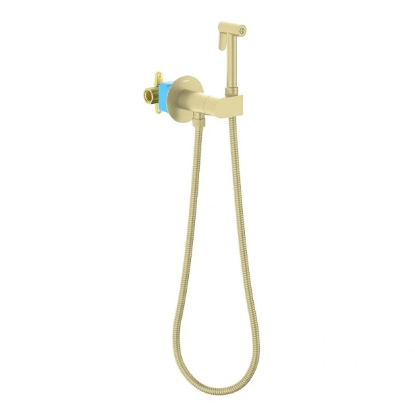 Гигиенический душ со смесителем Акватек Оберон золото шлифованное AQ1024BG (детальная фотография)