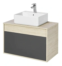 Тумба под раковину подвесная Акватон Лофт Урбан 80 см серый графит/дуб орегон