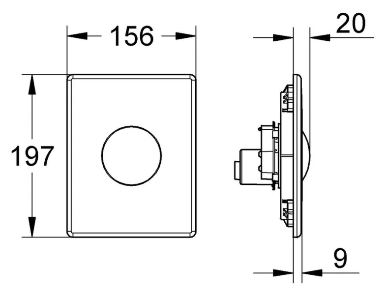 Клавиша смыва Grohe Skate нержавеющая сталь 38672SD0 (детальная фотография), в наличии