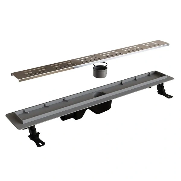 Душевой лоток RGW Drain Leo 80 см хром 60212080-01 (детальная фотография), для монтажа в пол