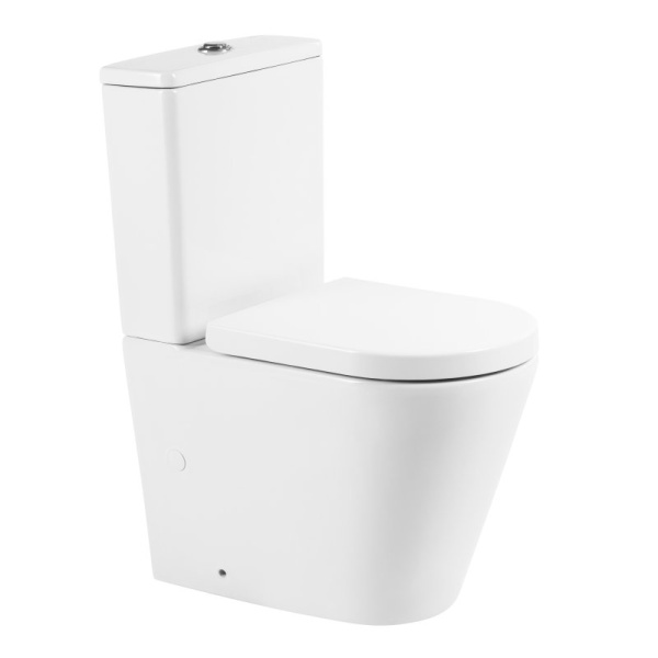 Унитаз компакт Belbagno Flay-R BB2149CPR с горизонтальным выпуском (детальная фотография), недорогие, безободковые, сиденье с микролифтом , с антивсплеском, компакт, низкие