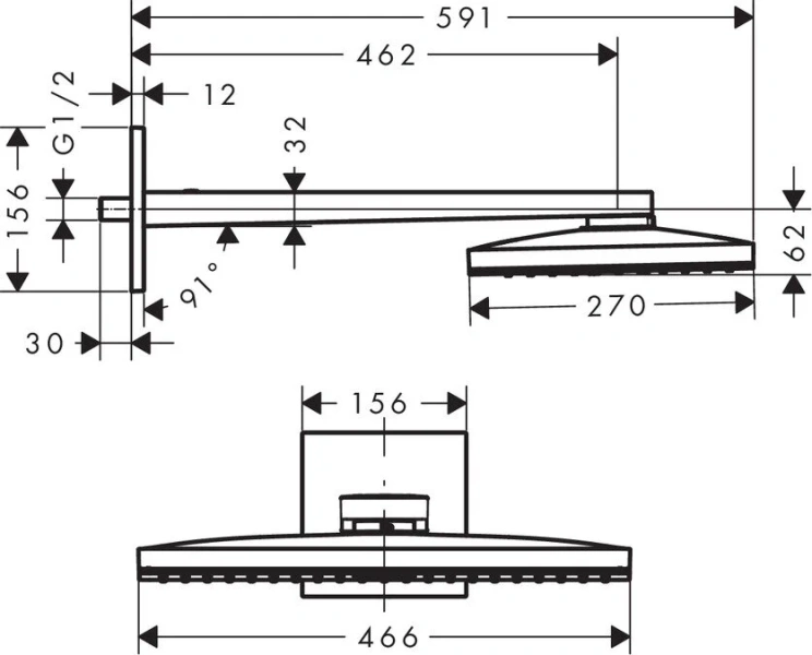 Верхний душ Hansgrohe Rainmaker Select 24013400 (детальная фотография), современные, hi-tech