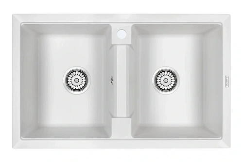 Мойка для кухни Paulmark Zwilling 81 см белая - фото 1