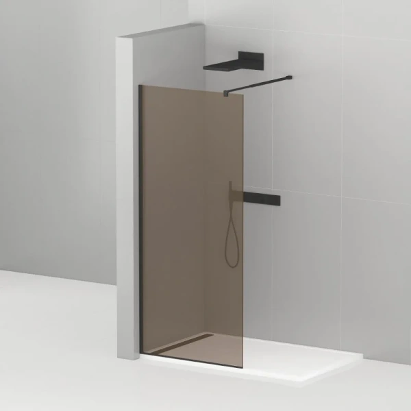 Душевая перегородка Cezares Liberta 80 см стекло бронза, профиль черный LIBERTA-L-1-80-120-BR-NERO (детальная фотография)