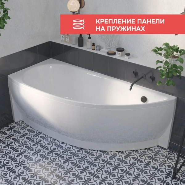 Ванна акриловая 1Marka Piccolo 01пк1775лкп / 01пк1775пкп, 170 x 75 см, Премиум, левая/правая, белый (детальная фотография), 170 см