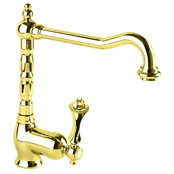 Смеситель для кухни Cezares Margot золото 24 карат, ручка металл MARGOT-LLM2-03/24-M (детальная фотография)