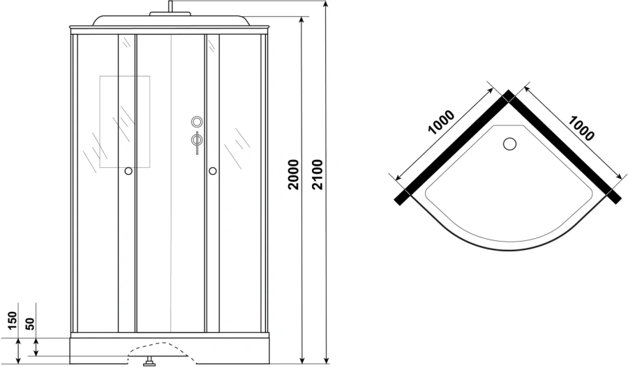 Душевая кабина Niagara Luxe 100х100 см мрамор 7702M (детальная фотография), угловые, недорогие, для дачи, без гидромассажа, c тропическим душем, с вентиляцией, без крыши