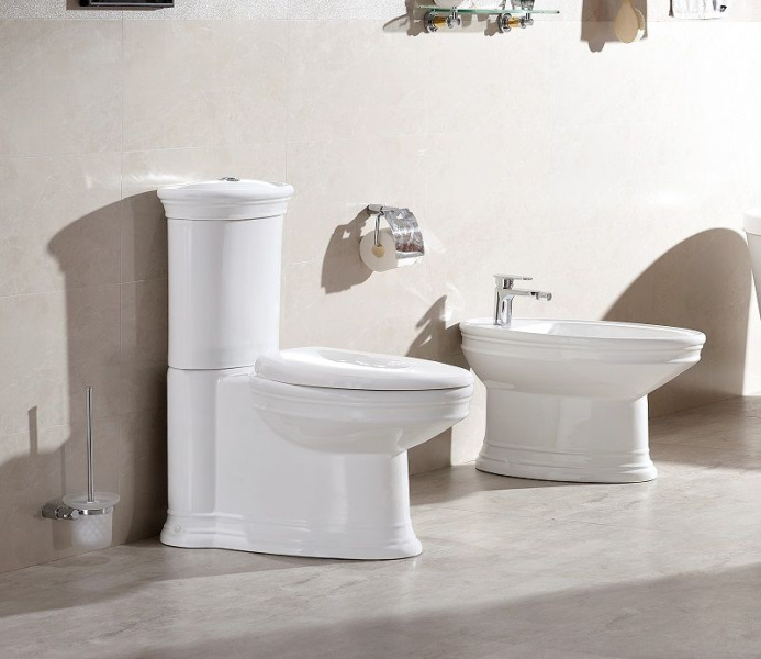 Унитаз компакт CeramaLux Luxe Classic ободковый (детальная фотография), с бачком