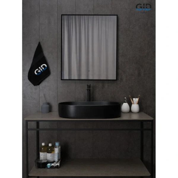 Раковина GID Lago Bm1479 61 см черная 53354 (детальная фотография), накладные (на столешницу)