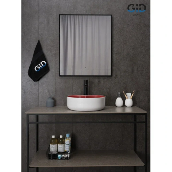 Раковина GID Esfera N9013LS 40 см красная/белый графит 52237 (детальная фотография), по запросу