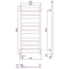 Полотенцесушитель электрический Сунержа Центурион 2.0 40x80 см левый, другие цветовые решения