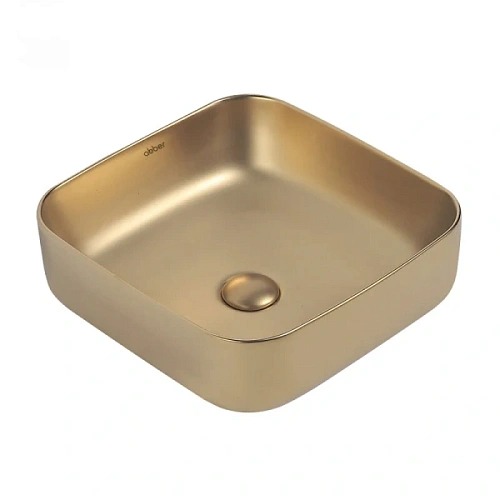 Раковина Abber Rechteck 38,5 см золото матовое - фото 9