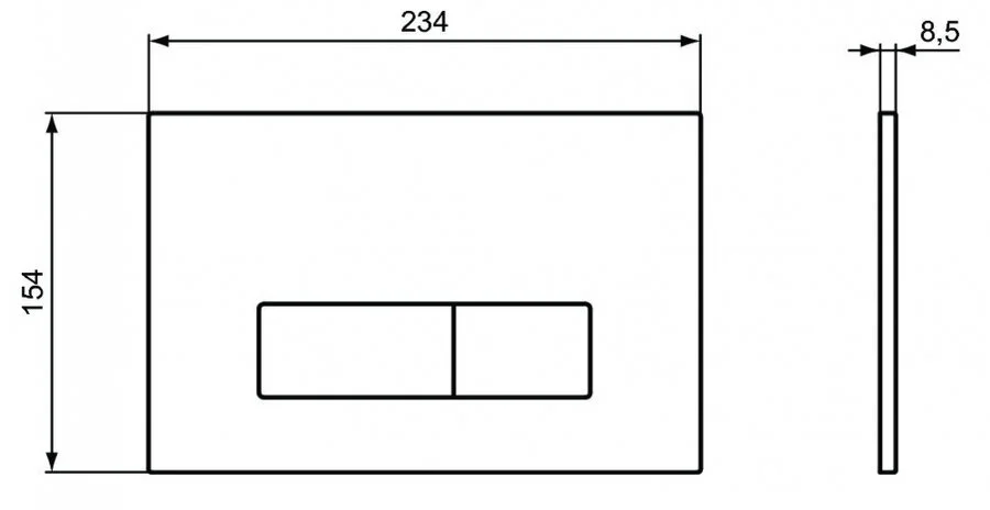 Клавиша смыва Ideal Standard ProSys Oleas хром R0122AA (детальная фотография), слив эконом-стандарт с двумя клавишами
