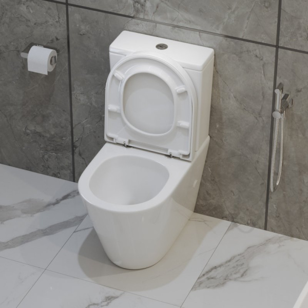 Чаша для унитаза-компакта BelBagno Flay-R безободковая BB2149CP-TOR (детальная фотография), недорогие, безободковые, компакт