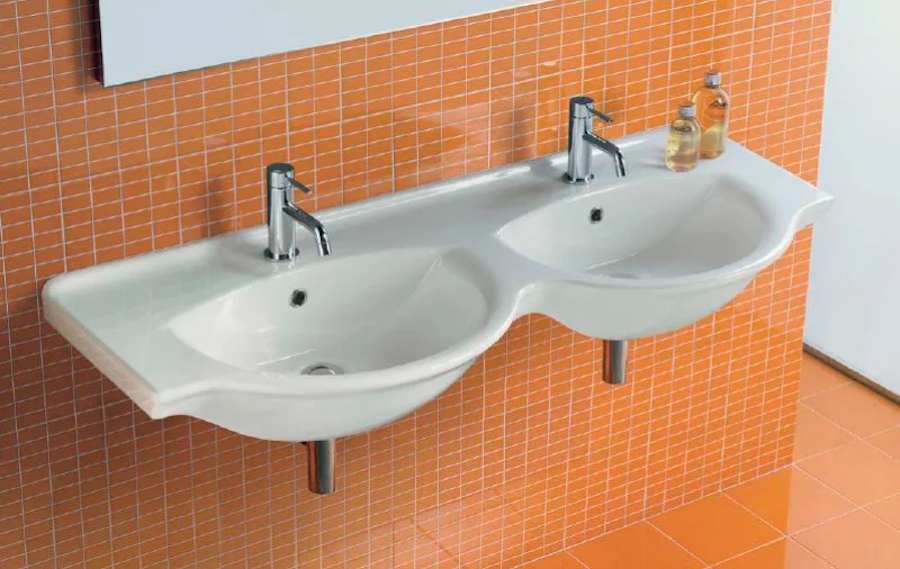 Раковина Hatria Sophie Y0Q501 125х50 см (детальная фотография), современные, hi-tech