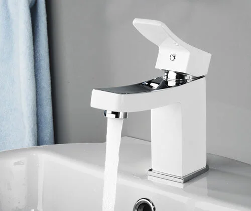 Смеситель для раковины WasserKRAFT Aller хром/белый 1063W (детальная фотография), современные, hi-tech