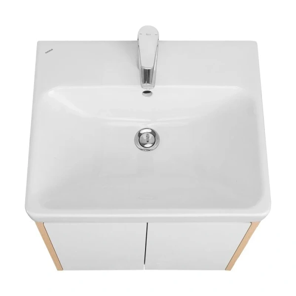 Тумба под раковину Aquaton Сканди 55 см белый глянцевый/дуб верона 1A278801SDB20 (детальная фотография), в наличии