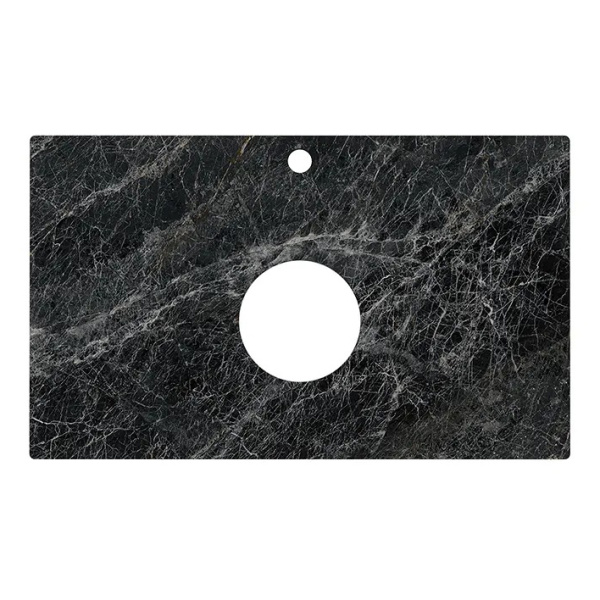 Столешница для накладных раковин Kerama Marazzi Plaza Classic 80 см  Риальто темный серый лаппатированный PL1.VT93\80 (детальная фотография)