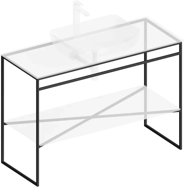 Консоль для раковины Kerama Marazzi Plaza Next 120 см черная матовая PL.N.120.01\BLK.M (детальная фотография), напольная, пристенная