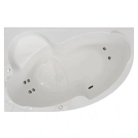 Гидромассажная ванна Радомир Монти 2-79-2-1-0-213/2-79-2-2-0-213, 150 х 105 см, L/R, рама-подставка, фронтальная панель, слив-перелив, гидромассаж Стандарт хром пневмокнопка, массаж спины и ступней, белая