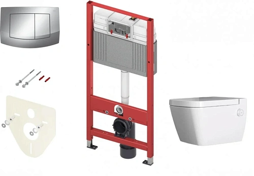 Унитаз с инсталляцией Tece TECEbase 2.0 клавиша хром глянцевый - фото 2