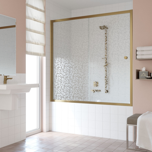 Душевая шторка на ванную стекло фея Vegas-glass ZV 180 R03 (детальная фотография), стеклянные