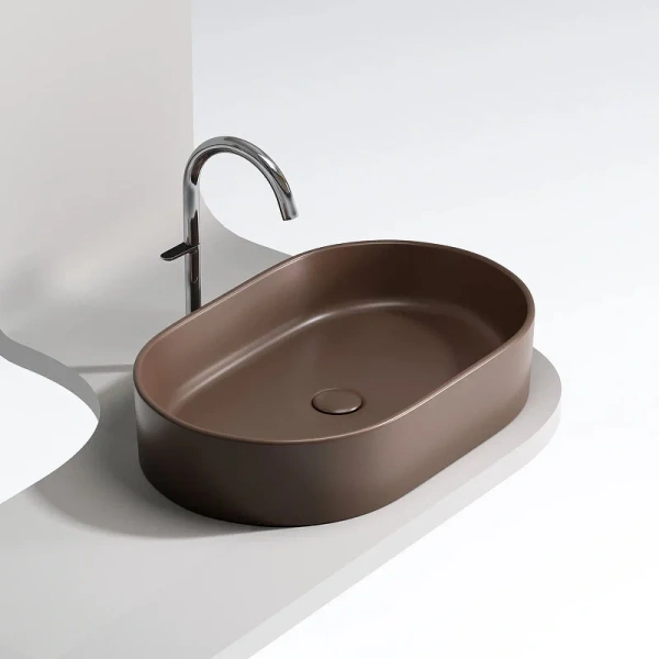 Раковина Ceramicanova Element 60 см темно-коричневая CN6048MDB (детальная фотография), из санфарфора
