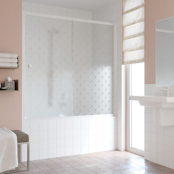 Душевая шторка на ванную стекло флёр-де-лис Vegas-glass ZV 160 R05 L (детальная фотография)