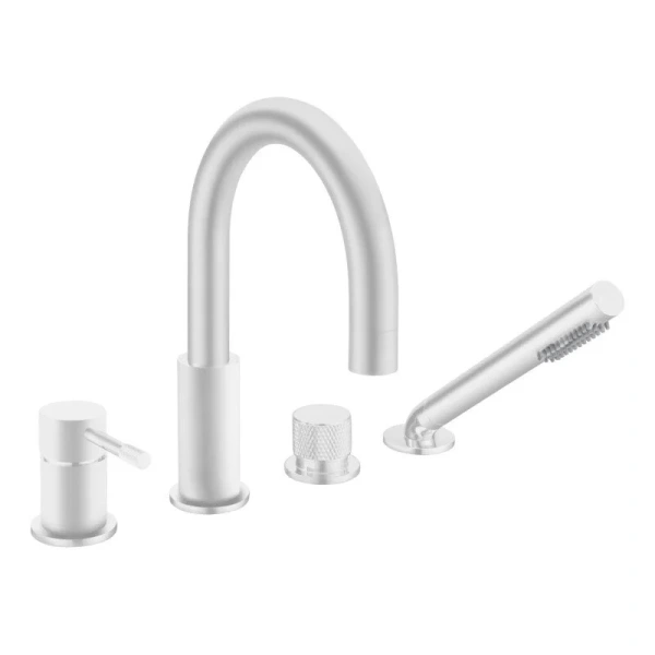 Смеситель для ванны Boheme Uno белый матовый 460-MW (детальная фотография)