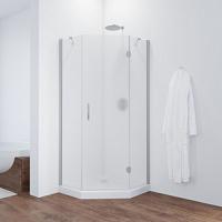 Душевой уголок профиль матовый хром стекло сатин Vegas-glass