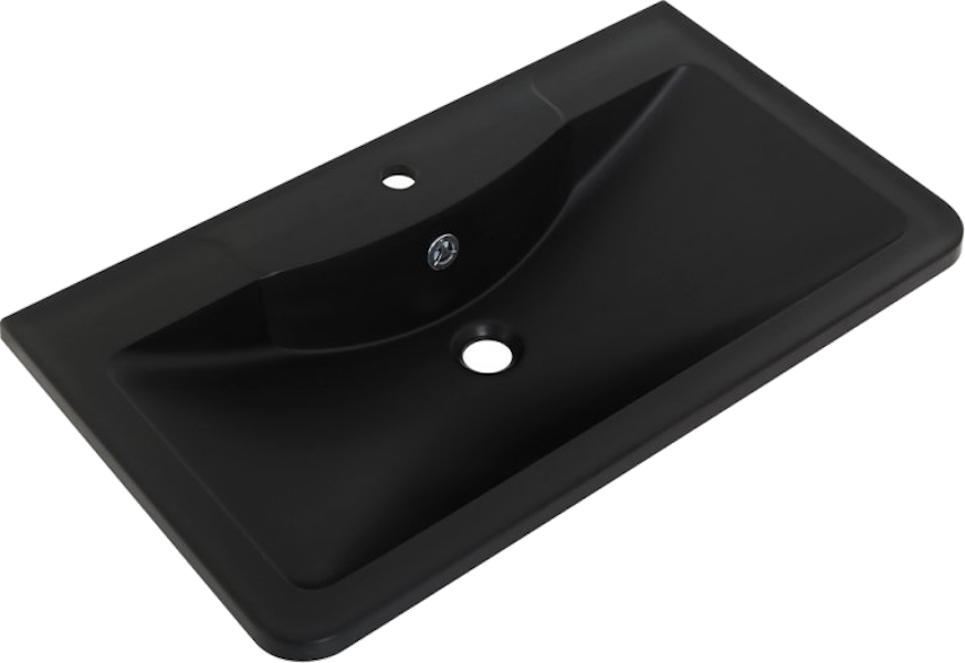 Раковина мебельная BelBagno 80 см черная матовая BB800/455-LV-ART-ALR-NERO (детальная фотография)