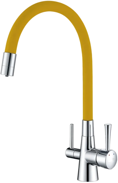 Смеситель для кухни Lemark Ursus хром/желтый LM3075C-Yellow (детальная фотография)